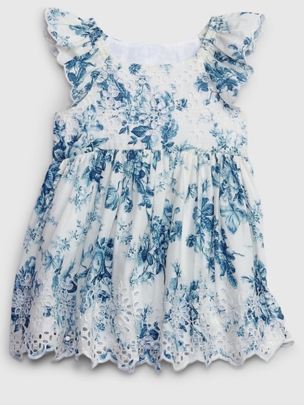 Gap × LoveShackFancy Baby Floral Eyelet Dress Blue